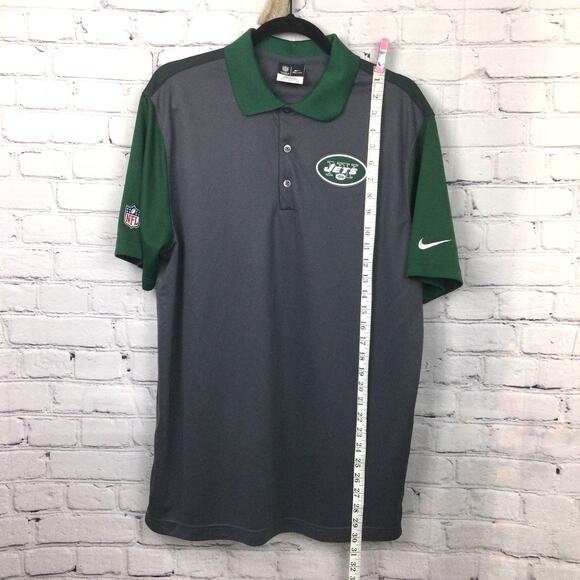 NFL Onfield Apparel Jets Nike Dri-Fit Men's Preppy Collared Golf Polo Gray L - Picture 11 of 11